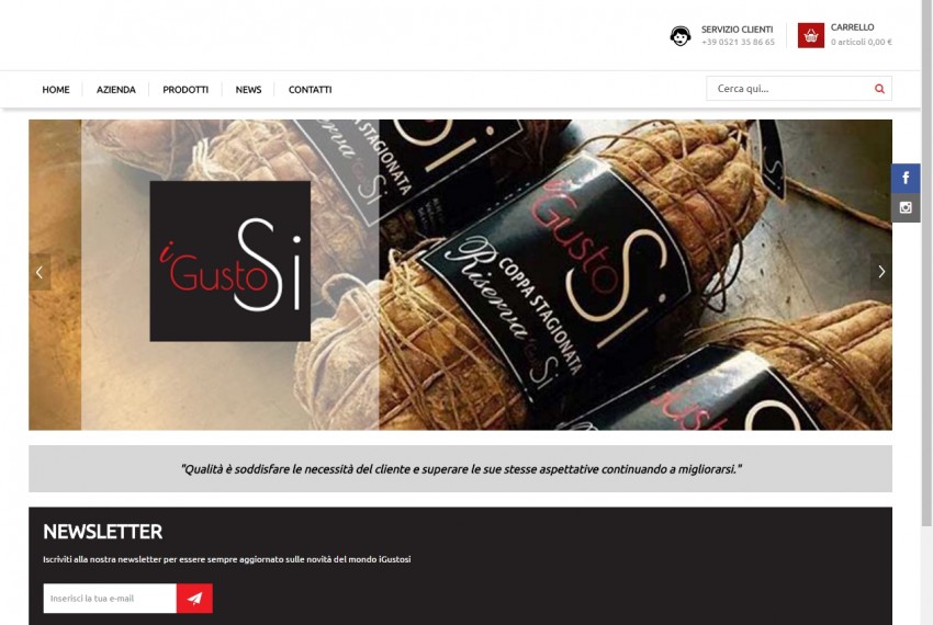Radici Design - i GustoSi - Sito web e-commerce 2016